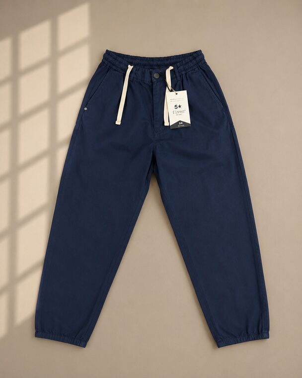 PANT WITH COULISSE GARMENT DYED